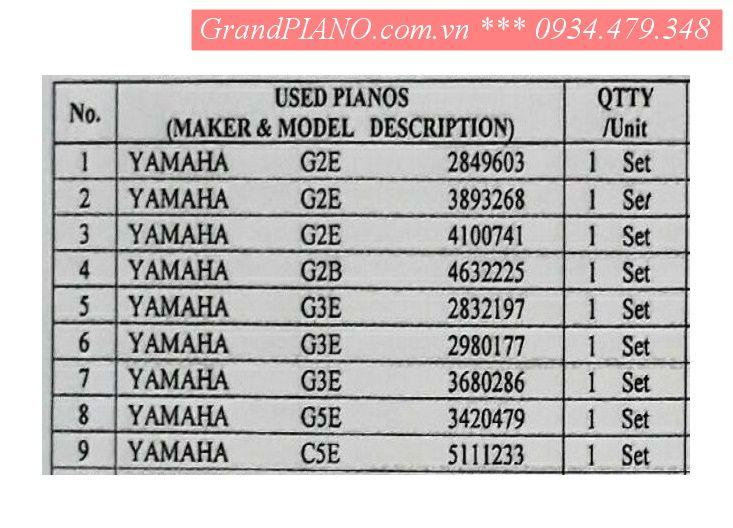 !!! Danh sách & Series đàn Grand MỚI NHẬP 